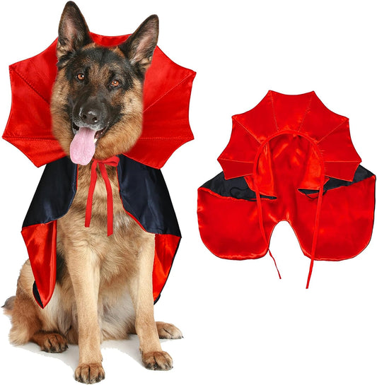 Dog Halloween Costumes, Dog Vampire Cloak Costume Dog Devil Costume Dog Vampire Cloak Cape Halloween Costumes for Small Medium Large Dogs Pets (Large)